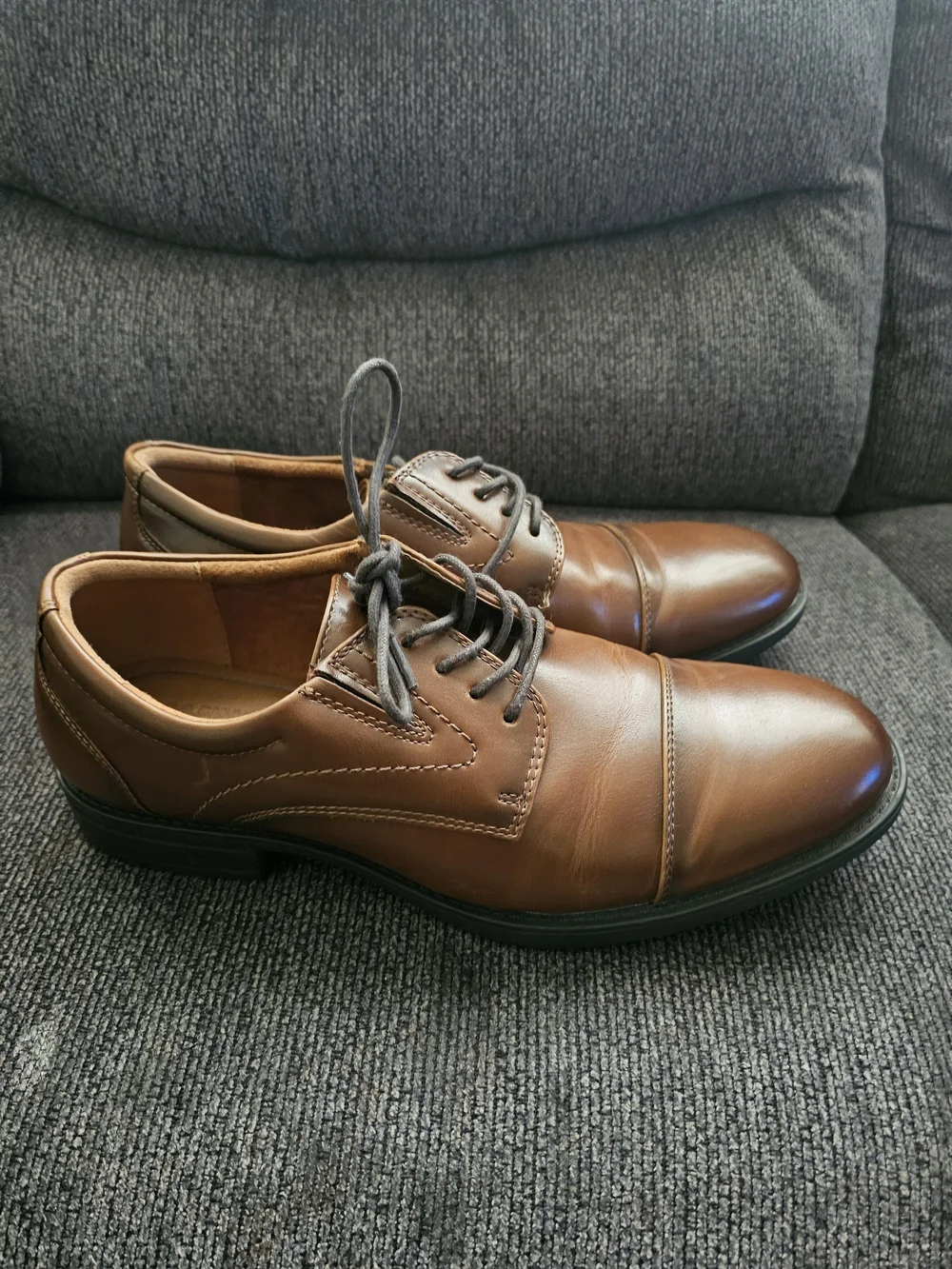 Apt. 9 Tan Leather Cap-Toe Derby Shoes